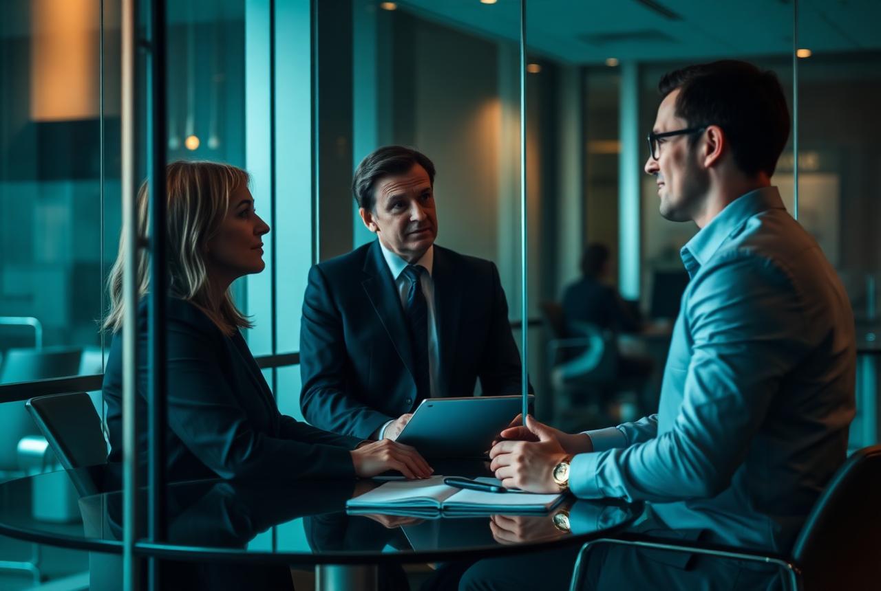 Vault Flow Capital advisors reviewing a portfolio with a client